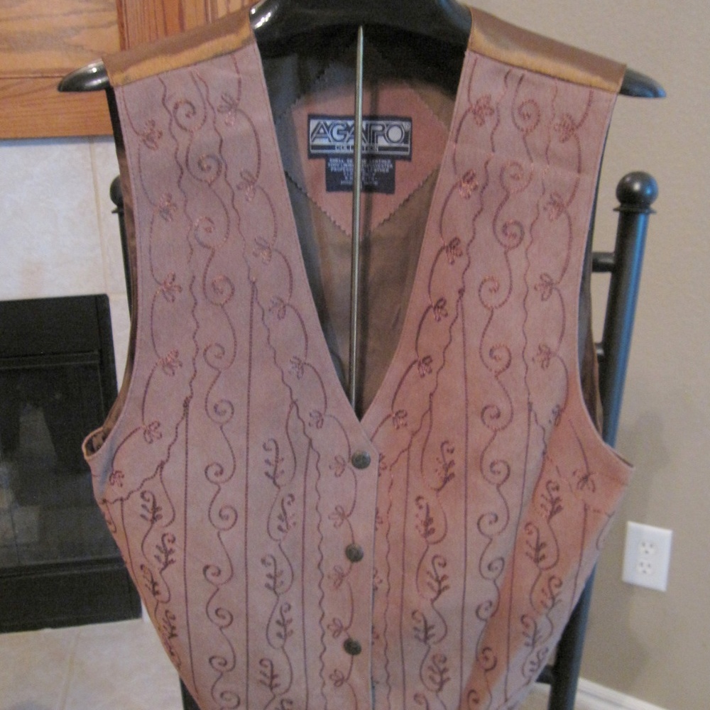 Vintage Agapo Collection Leather Vest Western
